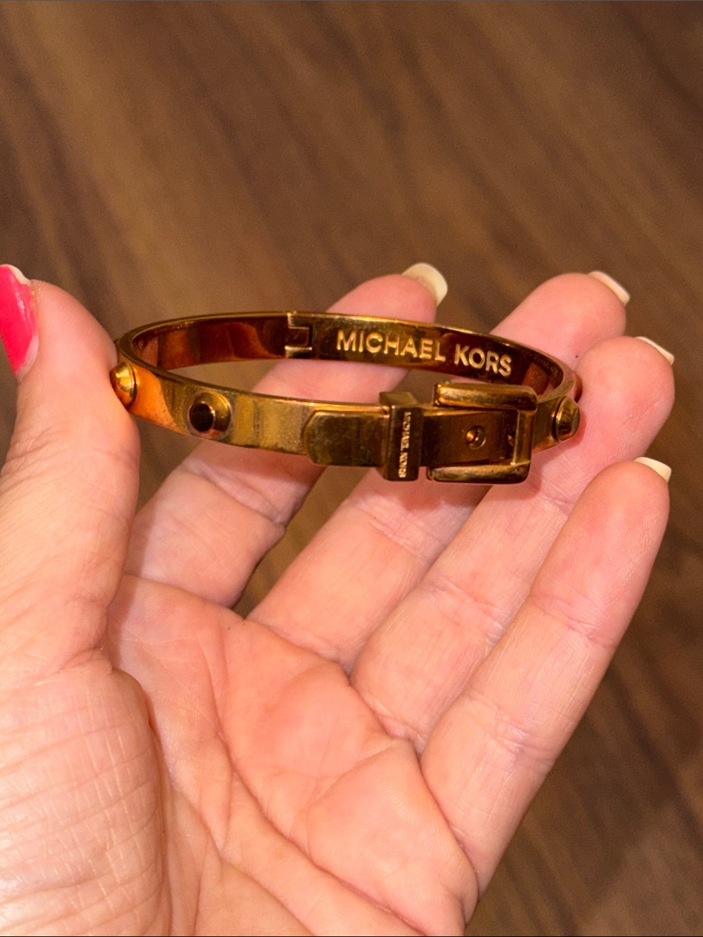 Michael Kors Rose Gold-Tone Buckle Cuff Bracelet